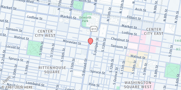 Map showing HIAS PA - Center City West Office at 123 South Broad Street, Center City West, PA