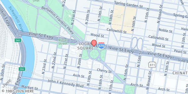 Map showing Philly Restart - Center City at 222 North 19th Street, Center City, PA