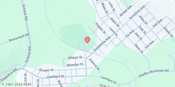Map showing Somerset County Mobile Food Bank - Central City at 100 Chestnut St., Central City, PA