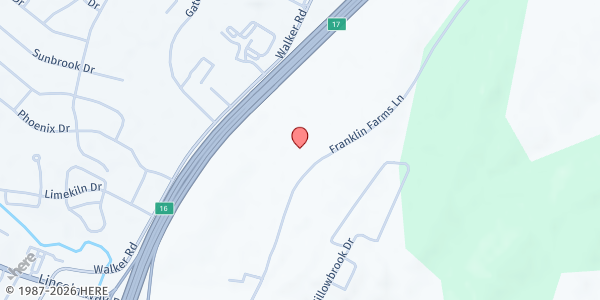 Map showing Franklin County Food Distribution Center at 425 Franklin Farms Ln, Chambersburg, PA