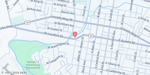 Map showing Loudon County Food Distribution at Loudon County Food Distribution, Chambersburg, PA