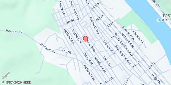 Map showing Charleroi Food Pantry - Holy Ghost Byzantine Catholic at 828 Meadow Ave., Charleroi, PA