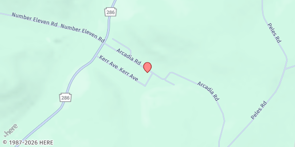 Map showing Arcadia Presbyterian Church at 248 Arcadia Rd., Cherry Tree, PA