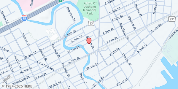 Map showing CityTeam Chester at 634 Sproul Street, Chester, PA