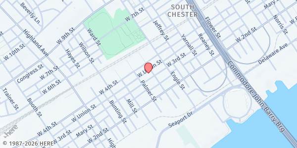 Map showing God's House of Prayer and Repair at 2312 West 3rd Street, Chester, PA