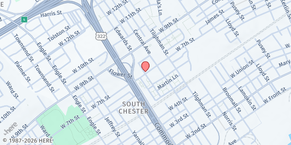 Map showing St. Mary's Episcopal Church Food Cupboard at 703 Edwards Street, Chester, PA