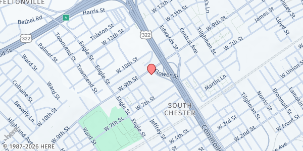 Map showing Welfare Pride - Chester at 1929 West 9th Street, Chester, PA