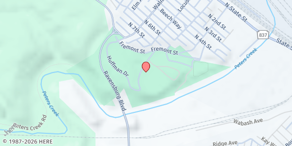 Map showing Pittsburgh Food Bank - Clairton at 435 Freemont St., Clairton, PA