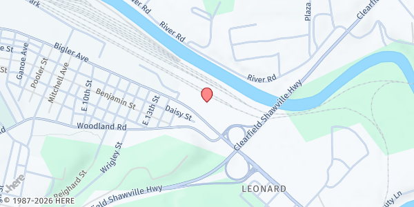 Map showing Central PA Community Action - Clearfield County at 212 Hammermill Rd, Clearfield, PA