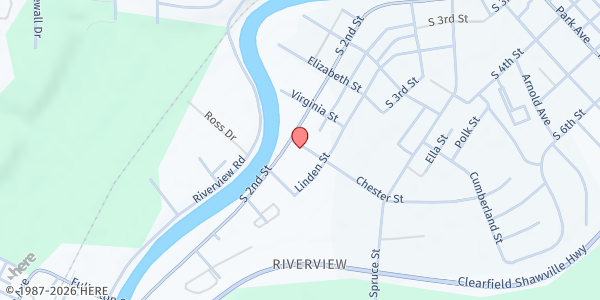 Map showing Clearfield Area Food Pantry at 212 Hammermill Rd., Clearfield, PA