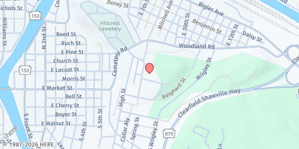Map showing The Salvation Army - Clearfield at 119 Byers St, Clearfield, PA