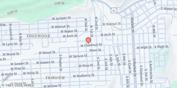 Map showing Our Lady Of Hope at 817 W Chestnut St, Coal Township, PA