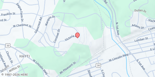 Map showing Better Tomorrows Coatesville at 699 Victoria Drive, Coatesville, PA