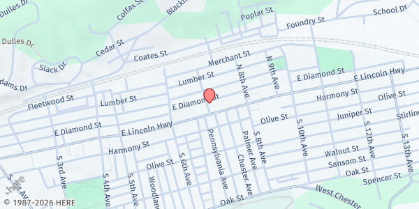 Map showing City Gate at 17 N. 7th Ave., Coatesville, PA