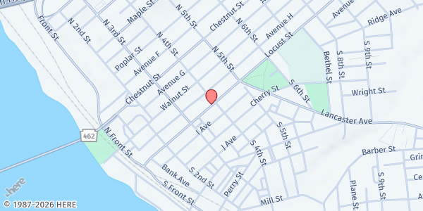 Map showing Hands Across the Street - The Columbia Dream Center at 360 Locust St., Columbia, PA