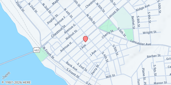 Map showing The Columbia Food Bank at 340 Locust St., Columbia, PA