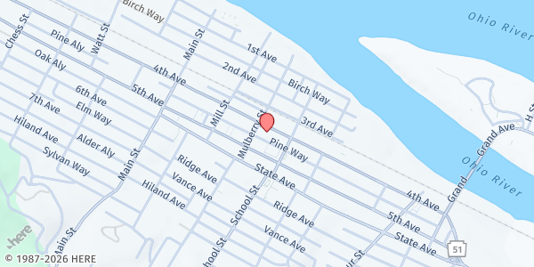 Map showing Coraopolis Community Development Corporation at 923 5th Ave., Coraopolis, PA