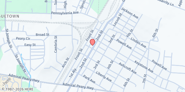 Map showing Cresson Food Pantry at 115 Ashcroft Ave., Cresson, PA