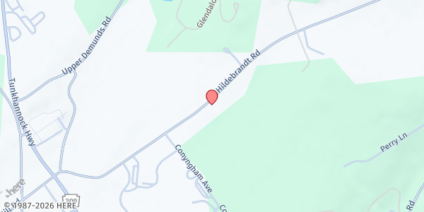 Map showing Fellowship Church Food Pantry - Food Distribution Center at 45 Hildebrandt Rd, Dallas, PA