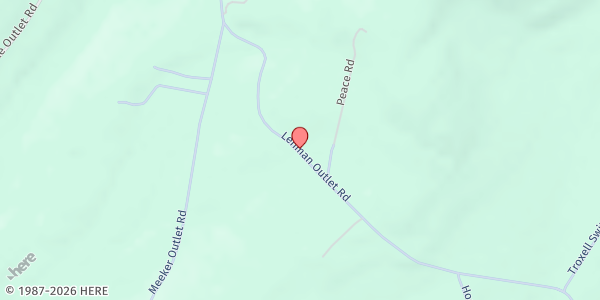 Map showing Outlet Community Church at Lehman, Dallas, PA