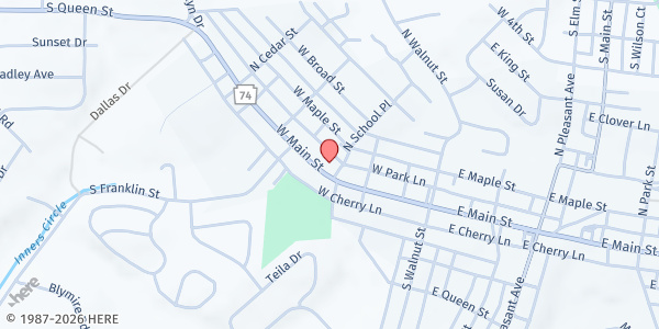 Map showing Truth Tabernacle at 205 W. Main St., Dallastown, PA