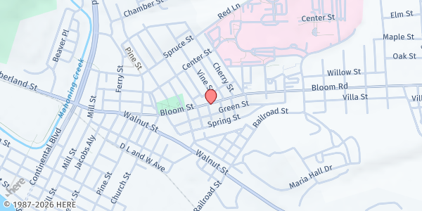 Map showing Danville Riverside Food Bank at 512 Bloom St., Danville, PA