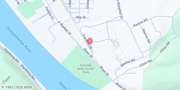 Map showing Gate House at 21 Gatehouse Dr, Danville, PA