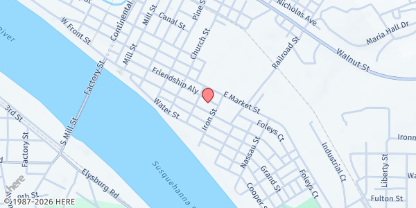 Map showing Montour County Planning Commission at 435 E Front St, Danville, PA