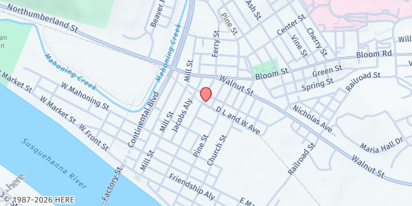 Map showing The Good Samaritan Mission at 568 Ferry St, Danville, PA