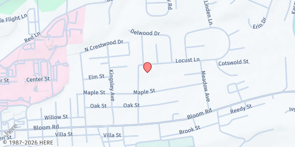 Map showing Trinity Church Danville at 84 Lombard Ave, Danville, PA