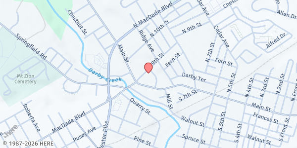 Map showing The Salvation Army - Darby at 22 North 9th Street, Darby, PA