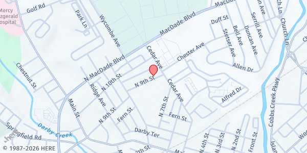 Map showing Women of Many Hats @ Councilman Greene at 319 North 9th Street, Darby, PA