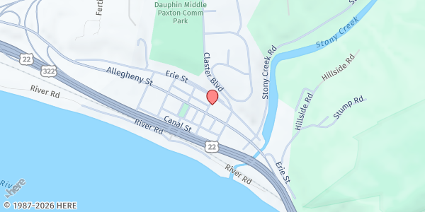 Map showing Zion Lutheran Church at 405 Swatara St., Dauphin, PA