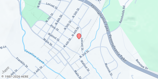 Map showing Faith United Lutheran Church - Peter's Porch at 357 Walnut St., Denver, PA