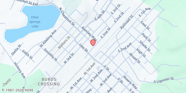 Map showing Derry Food Pantry - AV Germano Hall at 100 W. 2nd Ave. ST, Derry, PA