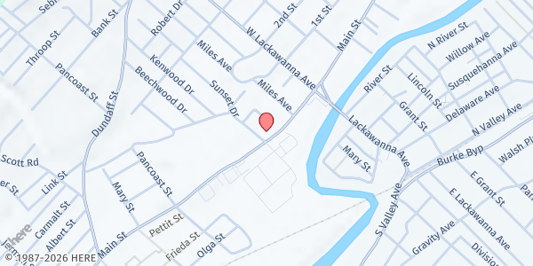 Map showing Bread Basket-North Scranton - Food Distribution Center at 1820 Church St, Dickson City, PA