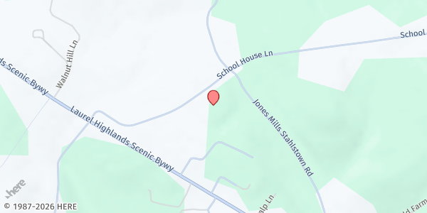 Map showing Laurel Mountain Food Pantry at 170 School House Lane, Donegal, PA