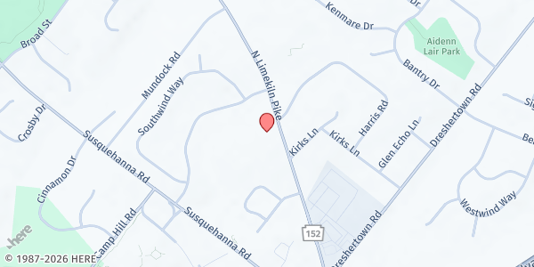 Map showing Seeds of Hope Community Food Pantry at 1601 North Limekiln Pike, Dresher, PA