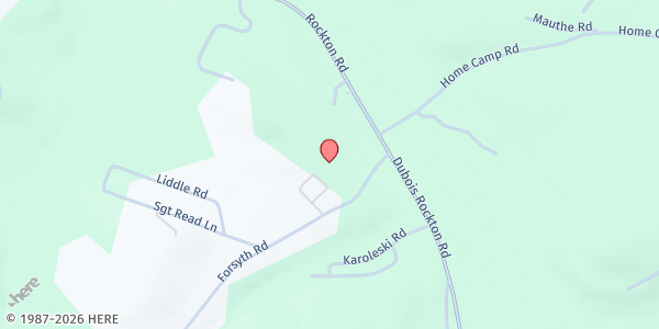 Map showing Emmanuel Church of the Nazarene at 569 Forsyth Rd., DuBois, PA