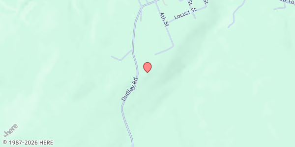Map showing Immaculate Conception Pantry - Icc at 1416 Dudley Rd, Dudley, PA