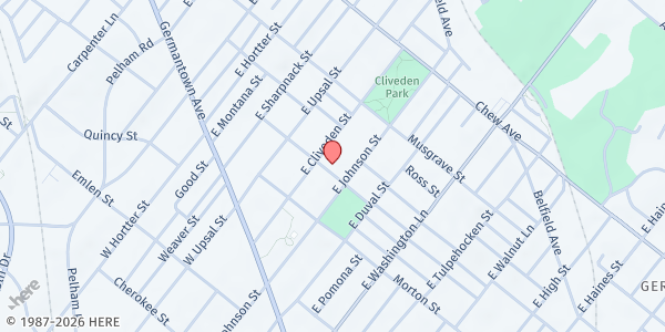 Map showing Germantown SDA Church at 200 East Cliveden Street, East Germantown, PA