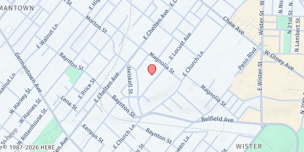 Map showing Innovative Treatment Alternatives, Inc. - East Germantown at 449 East Locust Avenue, East Germantown, PA