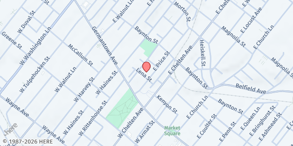 Map showing St. Vincent De Paul - East Germantown at 109 East Price Street, East Germantown, PA