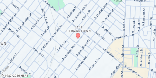 Map showing Why Not Prosper - East Germantown at 717 East Chelten Avenue, East Germantown, PA