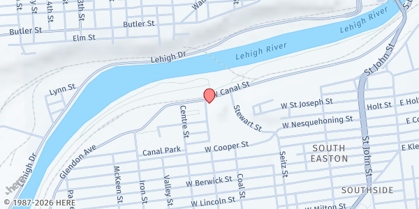 Map showing Greater Shiloh Chapel at 201 Brother Thomas Bright Ave., Easton, PA