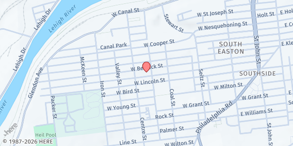 Map showing Saint Paul's Lutheran Church - Food Distribution Center at 610 W Berwick St, Easton, PA