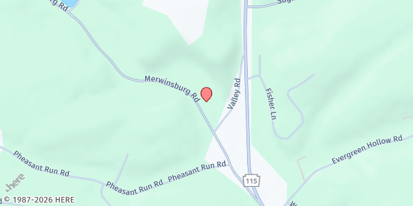 Map showing EFFORT UNITED METHODIST CHURCH at 178 Merwinsburg Road, Effort, PA