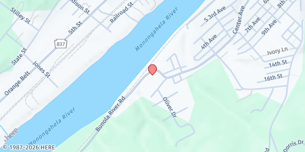 Map showing Elizabeth Boro Food Pantry at 735 Bunola River Rd., Elizabeth, PA