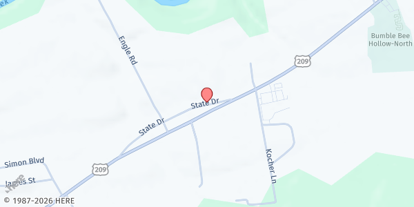 Map showing Northern Dauphin Food Pantry at 295 State Dr., Elizabethville, PA