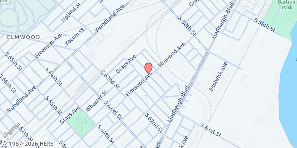 Map showing Burning Bush Ministries at 6037 Elmwood Avenue, Elmwood Park, PA